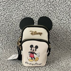 Mickey Mouse cross body double pouch purse